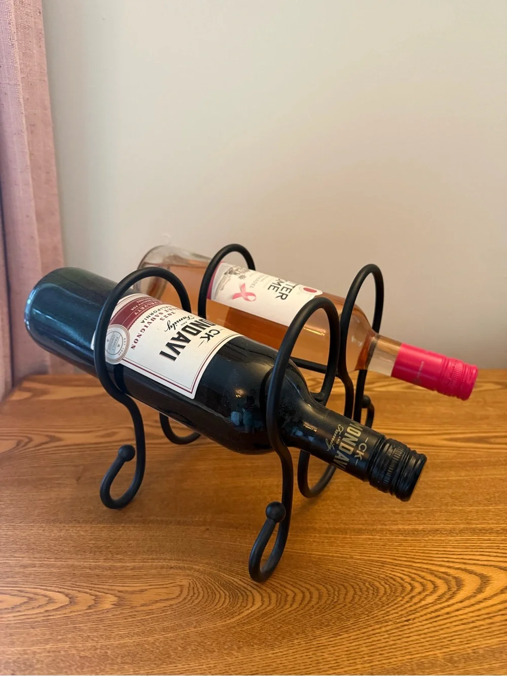 Metal 3 Bottle Wine Rack - Black